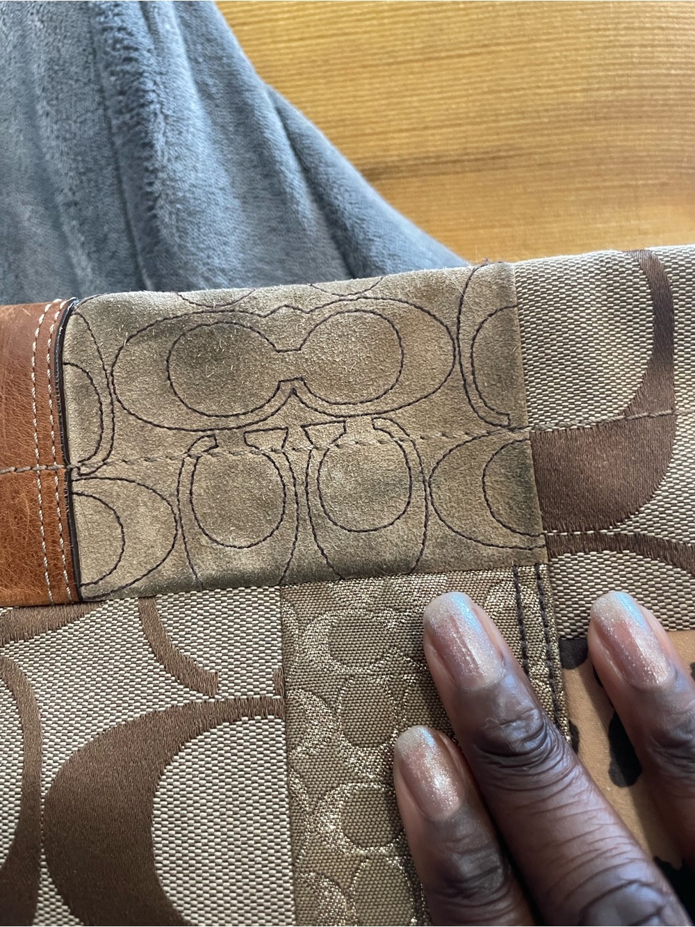 Coach Patchwork Signature Shoulder Bag in Brown and Tan - Picture 2 of 9